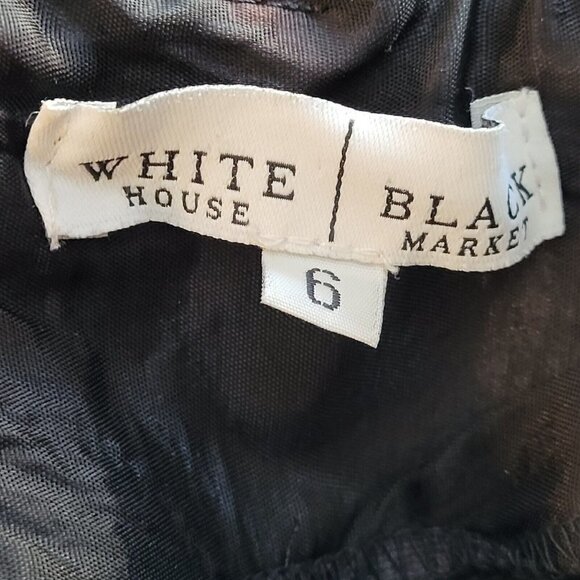 Vtg White House Black Market Sz 6 Dress Pants Wide Leg Black 14" Slit Leg Y2K - Picture 8 of 9